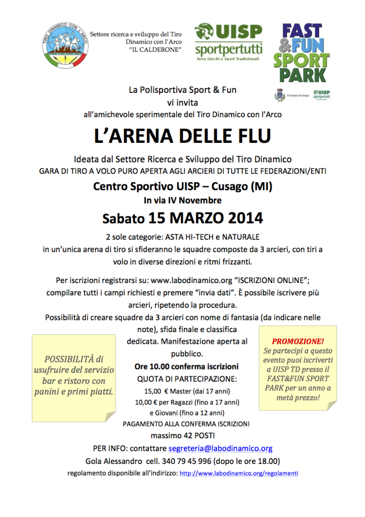 Volantino Arena delle Flu 15-3-2014
